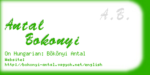 antal bokonyi business card