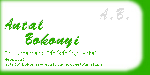 antal bokonyi business card